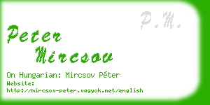 peter mircsov business card